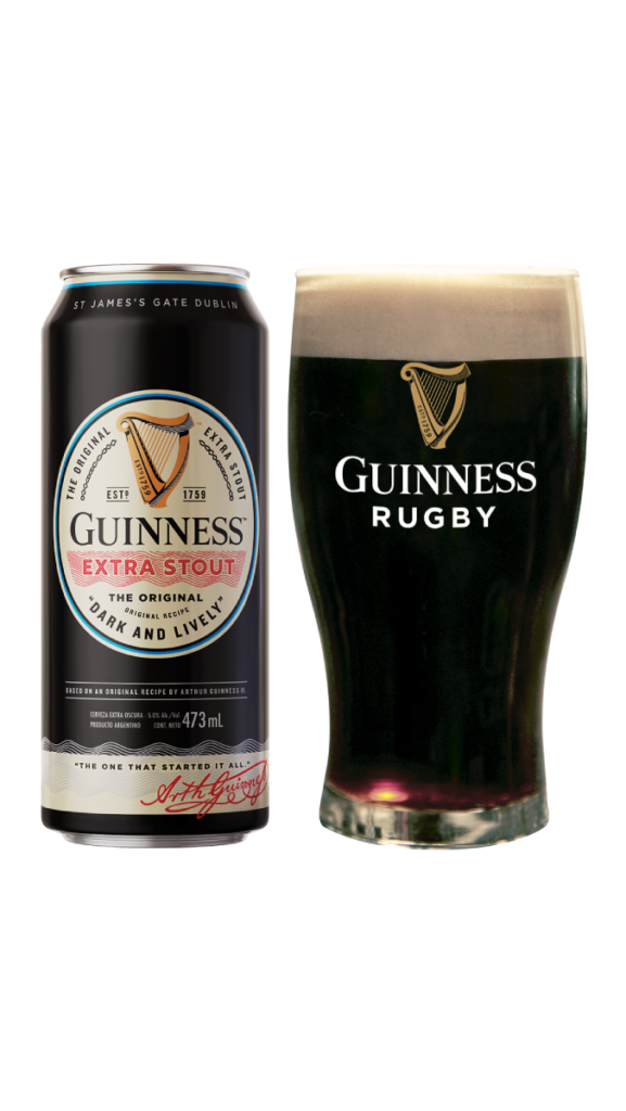 Guinness Extra Stout 473cc x6 + Vaso Guinness Rugby